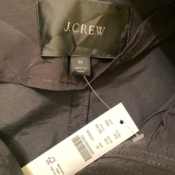 J. Crew black utility raincoat size M NWT - Picture 3 of 5